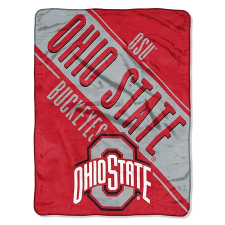 - NCAA Ohio State Buckeyes “Section” Micro Raschel Throw, 46” X 60”