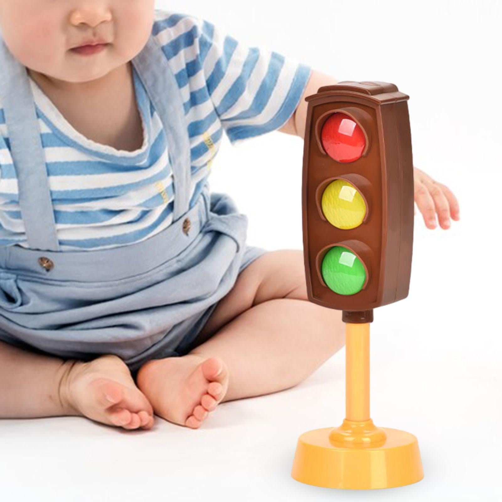 Esquirla Mini Feux de Circulation Jouets Panneaux Lumineux pour Enfants Étudiants Marron
