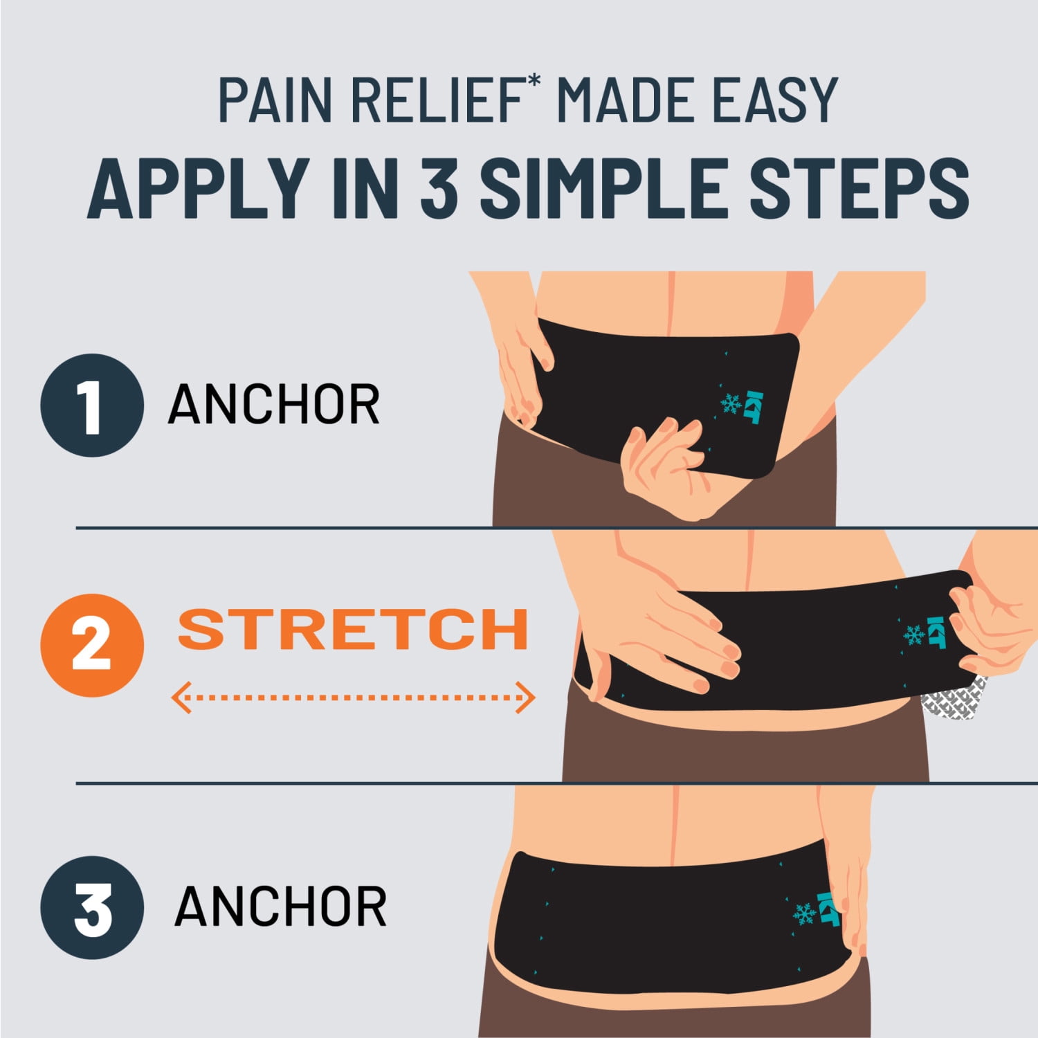 KT Tape, Back Pain Relief Patches, Extra Large 4"x10", Menthol Infused Kinesiology Tape, Cooling Pain Therapy, Everyday Long-Lasting Relief, 4 Count