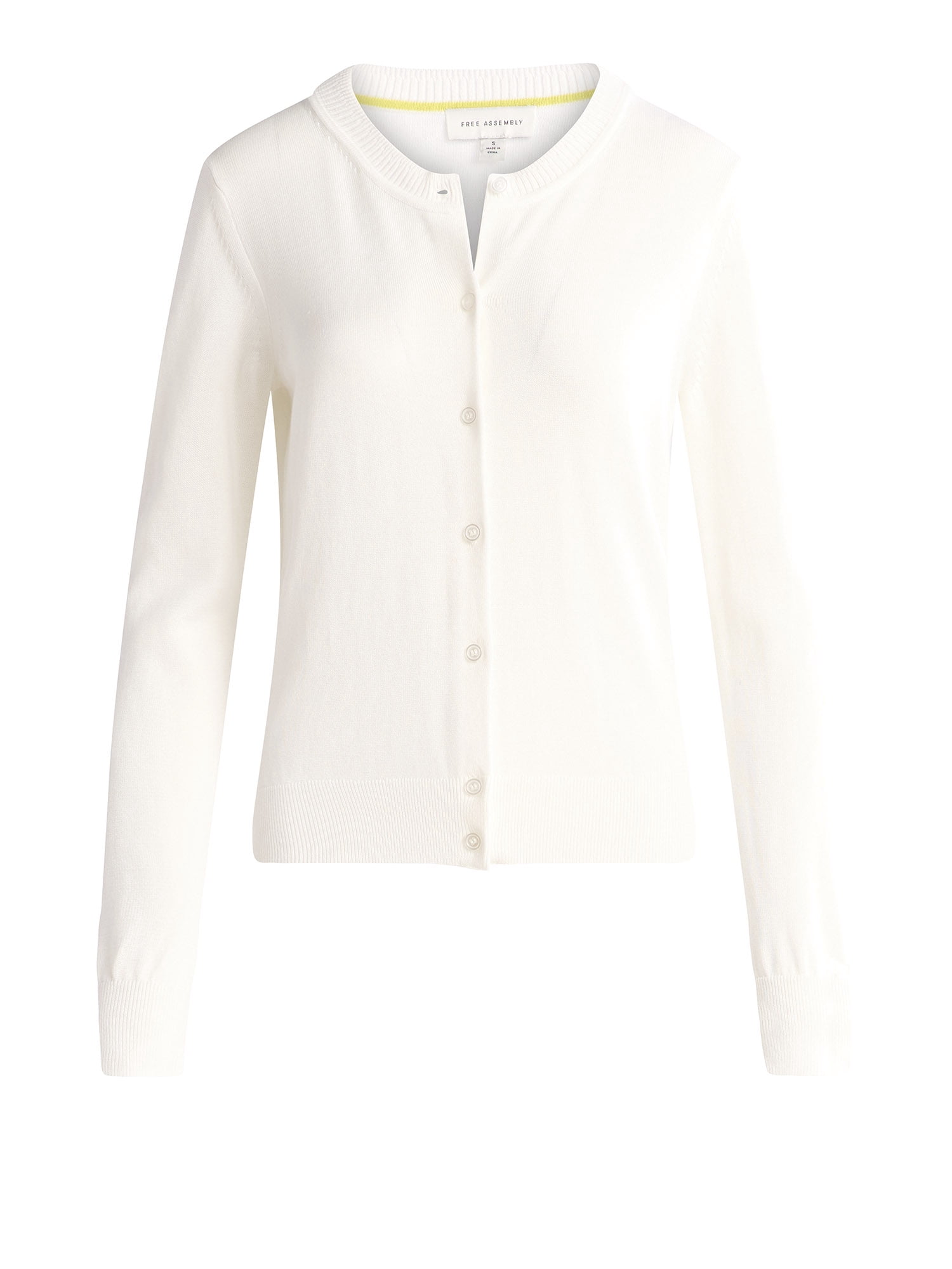 Free Assembly Women's Crewneck Cardigan Sweater, Lightweight, Sizes XS-XXL