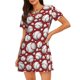 thumbnail image 1 of Balery Cute Baseball Camisón de manga corta con cuello redondo para mujer, cómodo y elegante., 1 of 6