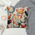 thumbnail image 2 of Nawypu  Rooster Chickens Throw Pillow Covers Square Cushion Pillow Case Home Decor for Couch Sofa Bed Living Room, 2 of 5