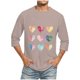 thumbnail image 5 of Camisas de Manga Larga para los Hombres Día de San Valentín Impresión Cuello Redondo Moda Casual, Mezcla de Poliéster de Lino de Algodón para Primavera Verano, 5 of 8