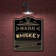 thumbnail image 2 of Whiskey Original Drink Bar Sign Gold BLACK Aluminum Composite Sign, 20"x24", 2 of 9