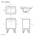 thumbnail image 2 of Annecy 24 in. White Bathroom Vanity With White, 3-Hole Ceramic Sink Top, 2 of 8