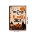 thumbnail image 3 of ZhyrZng Vintage Primitive Halloween Metal Sign 20x30cm Rustic Tin Wall Decor, Whimsical Witch Ghost Pumpkin Scarecrow Pattern, Indoor Outdoor Garden Porch Door Hanging Holiday Decor, 3 of 5