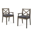 thumbnail image 6 of Noble House Perla Wooden Patio Dining Arm Chair in Gray (Set of 2), 6 of 6