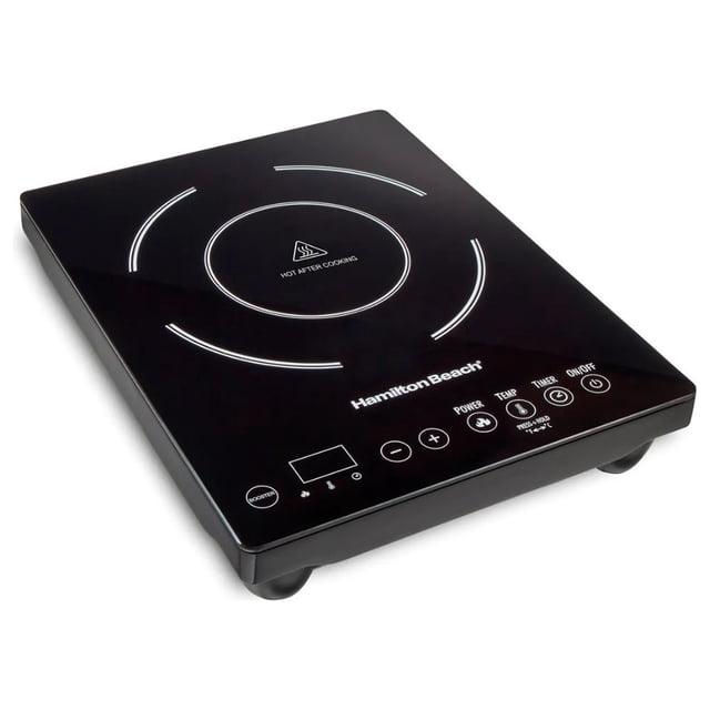Parrilla Eléctrica Hamilton Beach Portátil 10 Niveles de Potencia 1800W | Placa de Inducción de 1 Quemador con Superficie Vitrocerámica Reacondicionado