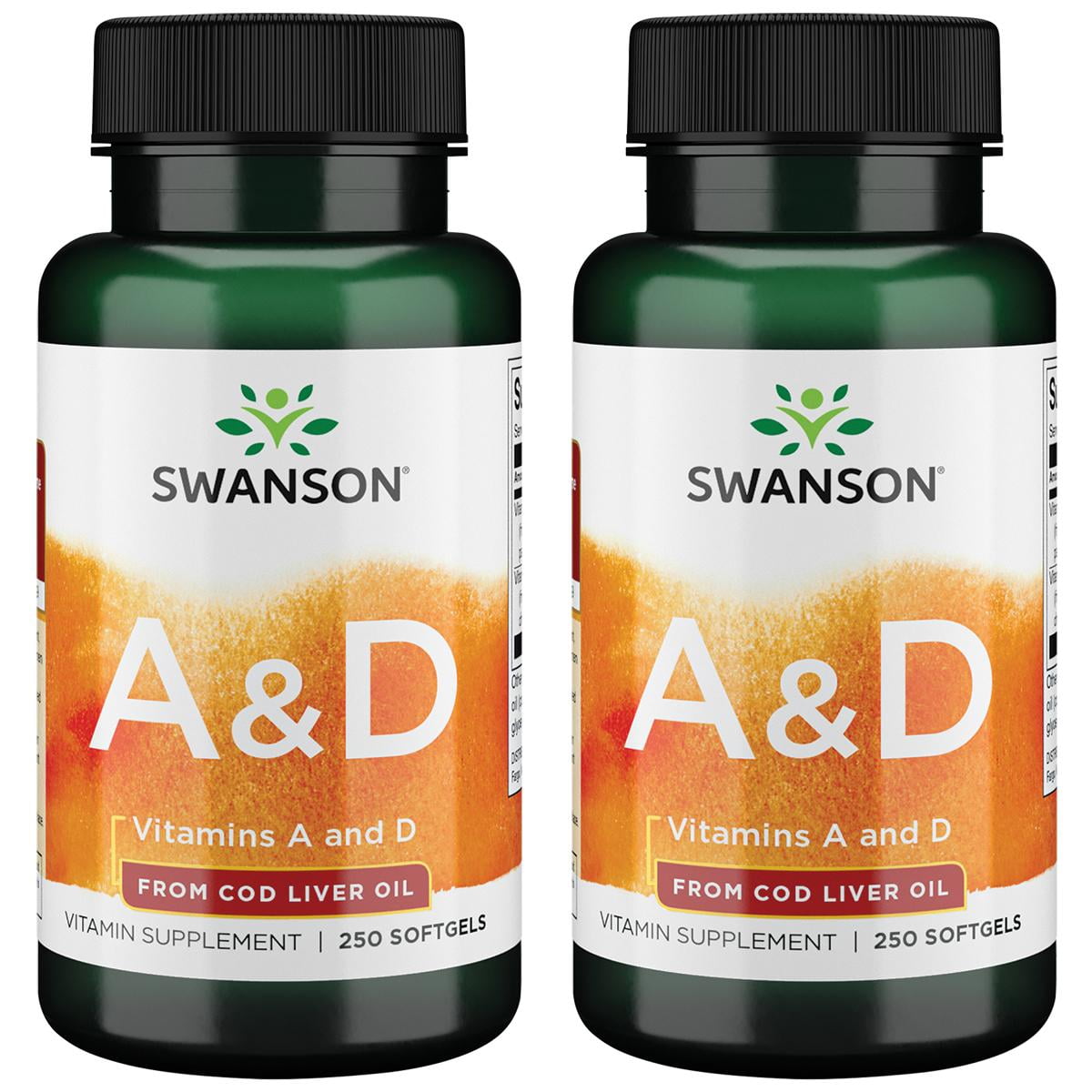 Swanson Vitamins A & D 250 Sgels 2 Pack