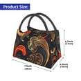 thumbnail image 2 of Fuzoiu Fiery Floral Pattern Print Portable Insulation Lunch Bag,Large Lunch Box,Container Reusable Leakproof Tote for Work, Travel, and Outdoor Activities, 2 of 6