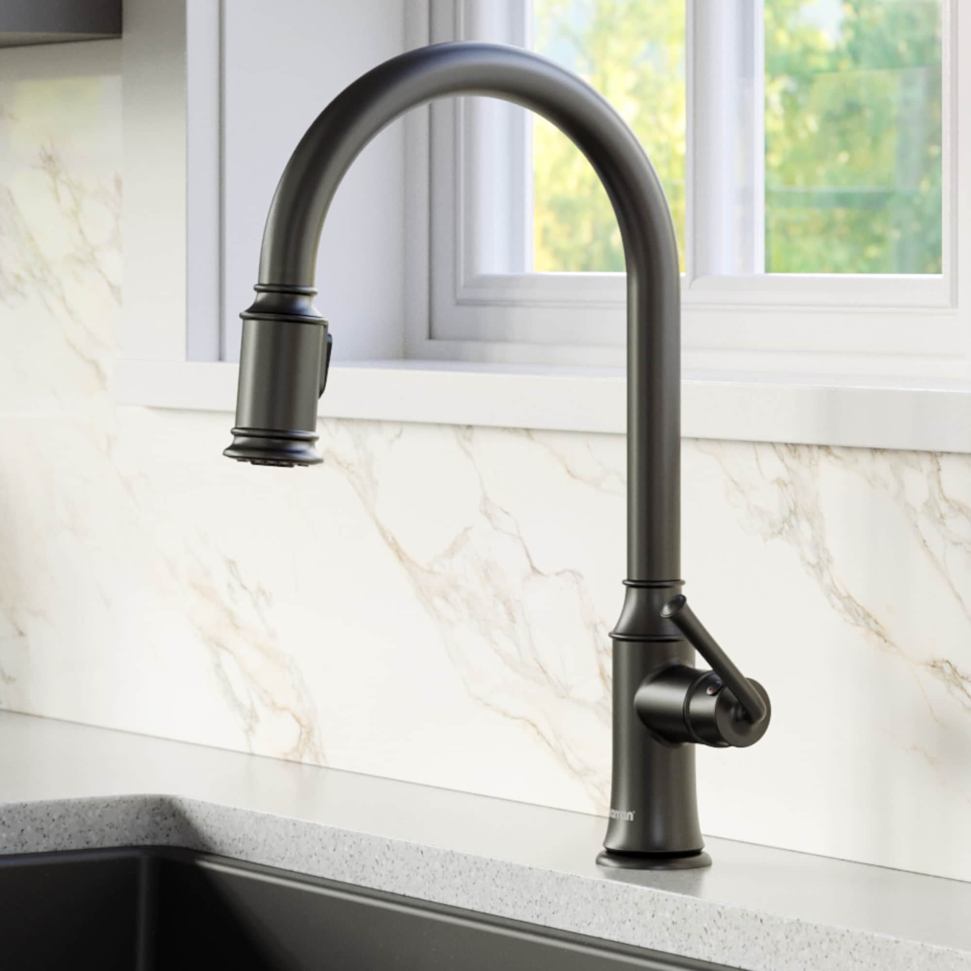 Karran Usa KKF310MB Auburn 1.8 GPM Single Hole Kitchen Faucet - Black