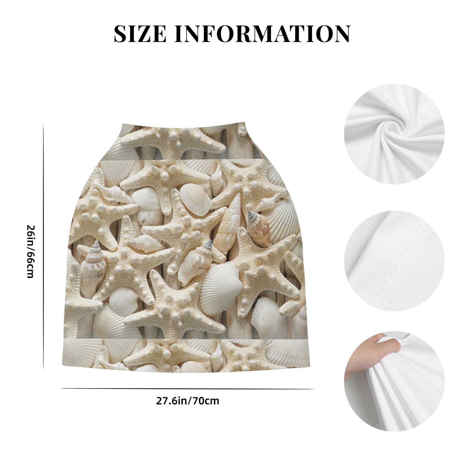 Fotbe Starfish and Sea Shells Pattern Car Seat Covers for Babies, Nursing Breastfeeding Cover Infant Carseat Canopy, Soft Stretchy Carrier Cover