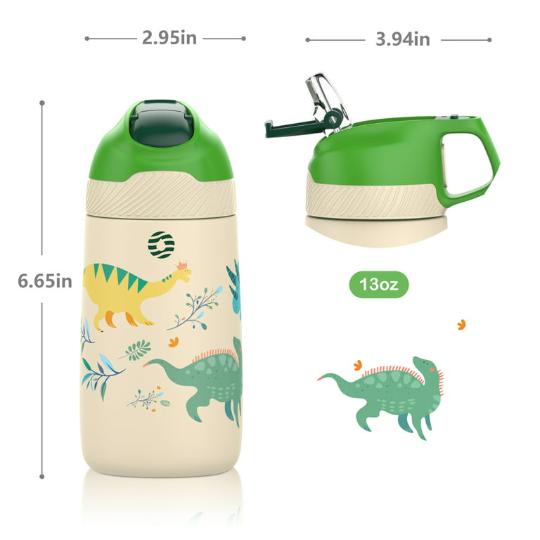 FJbottle 16 Fluid Ounces Kids Water Bottle with Straw for Toddler, Leak  Proof Plastic Bottle for School 