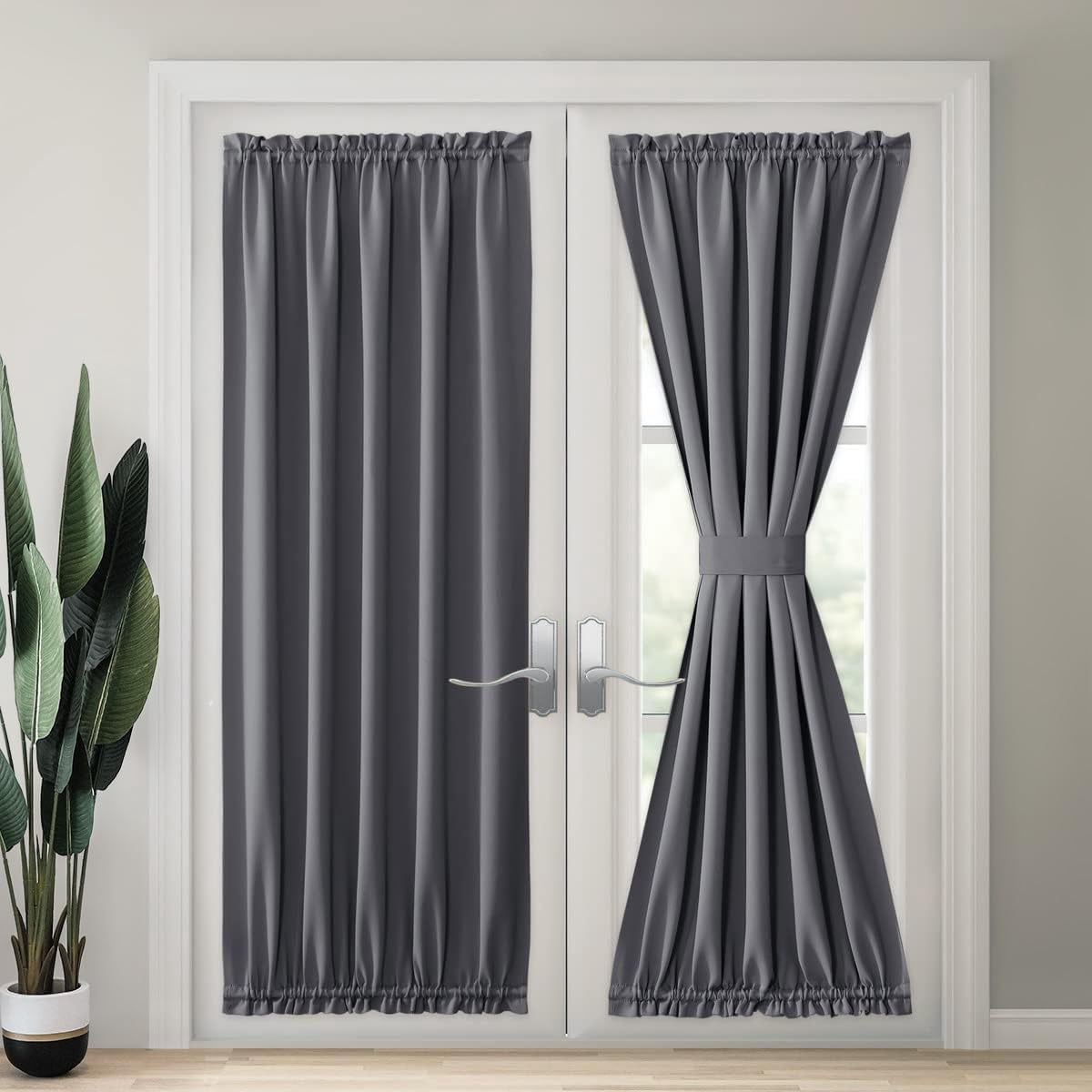 NestE -2 Pack Screwed Sash Curtain Rod Adjustable 18-30 Inch, 3/8 In. Diameter, French Door Curtain Rods (Black)
