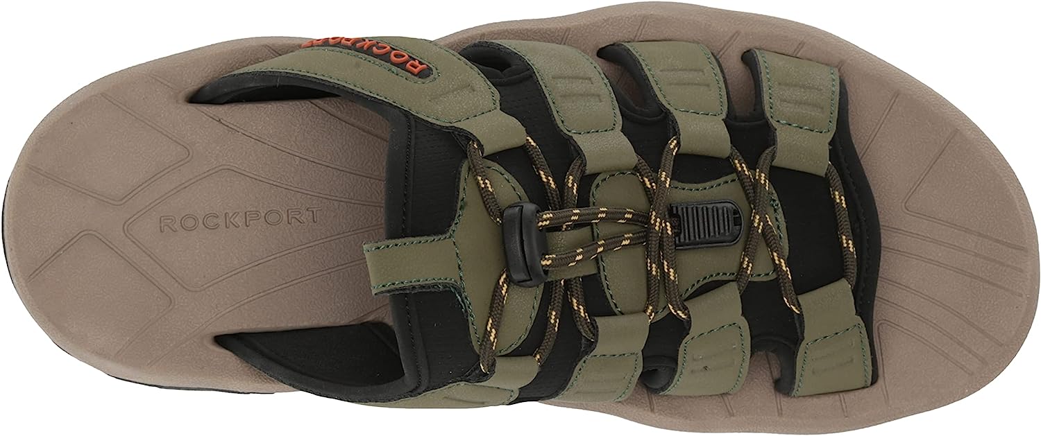 Rockport Mens Byron Bungee Slide‎ Sandal Olive Green CI8910 Size 7 NEW Rockport Mens Byron Bungee Slide Sandal, Adult, Olive, 7 M  main image 4