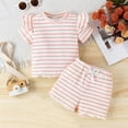 thumbnail image 2 of Futezty Girls Summer Outfits, 4th of July Baby Girl Outfits Toddler Baby Girls Off-shoulder T-shirt Tops + Patchwork Denim Shorts 12M 18M 24M 3T 4T 5T Kids Independence Day Clothes Short Pants Set, 2 of 9