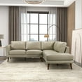 thumbnail image 3 of Paisley Genuine Leather L-Shaped Pillow Back Right-Facing Sectional in Cream, 3 of 6