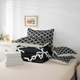 thumbnail image 6 of Manfei Abstract Geometric Floral 7-Piece Twin Bedding Sets,Boho Exotic Style Bedding Comforter Set,White Black Sheet Sets For Men Women,Breathable Home Decor Reversible, 6 of 8