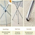 thumbnail image 2 of Round Glass Dining Table with Silver Metal Legs and 4 Transparent Dining Chairs, 2 of 8