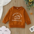 thumbnail image 2 of Bainana Halloween Toddler Boys Girls Tops Letter Print Long Sleeve Crew Neck Sweatshirt Lightweight Soft Child Pullover Sweater Coffee Size 18-24 Months, 2 of 4