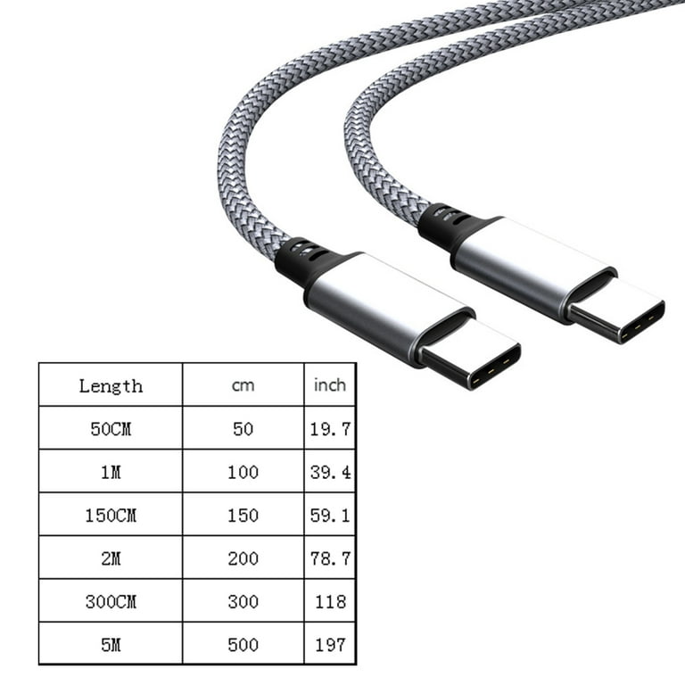 USB C Cable, Baseus 100W PD 5A QC 4.0 Fast Charging USB C to USB C Cable,  Zinc Alloy Nylon Braided USB Type C Charger Cable for iPhone  15/Pro/Plus/Pro