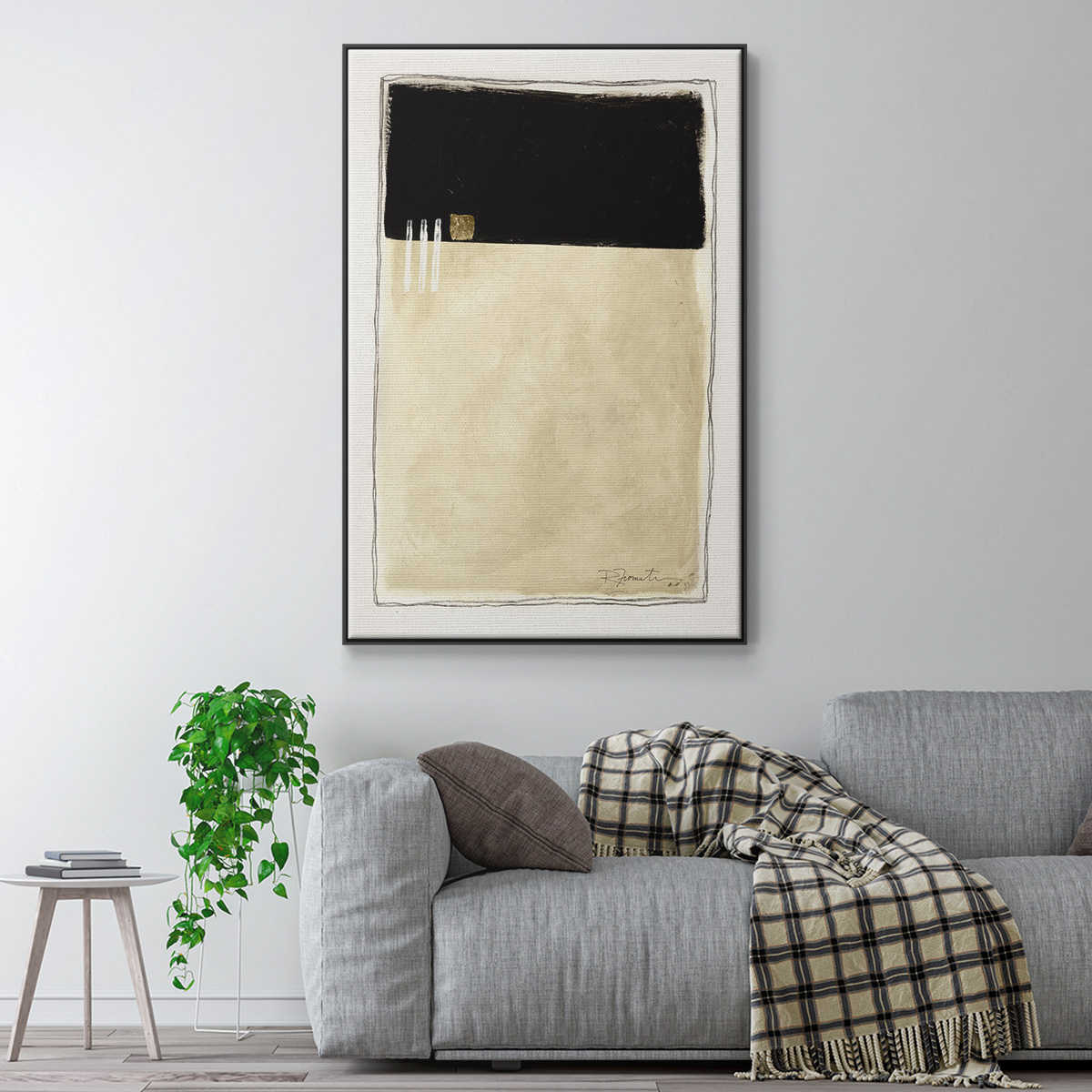 Inner Musing II Framed Premium Gallery Wrapped Canvas - Ready to Hang - 17 x 25 - Black Floating Frame