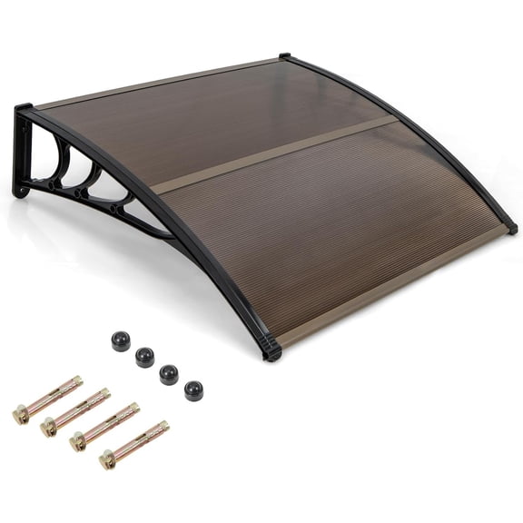 CGQP 48x40 Inch Window Door Awning Polycarbonate UPF 50 Overhead Canopy for Patio Porch