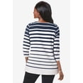 thumbnail image 3 of Jessica London Women's Plus Size Boatneck Tunic Top 3/4 Sleeve Shirt  Loose Fit, 3 of 6