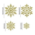 thumbnail image 3 of ZHANQUNE Glitter Snowflake Decorations 36-Pack Christmas Tree Ornaments Plastic Gold Snowflakes for Window Door Holiday Winter Party Decor, 3 of 6