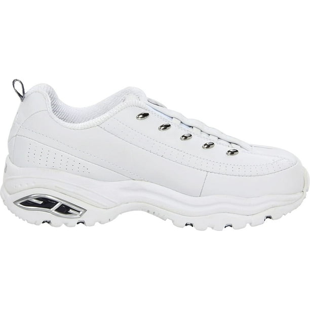 Educación escolar Deliberadamente marido Skechers Sport Women's Premium-Premix Slip-On Sneaker 8.5 White/Navy -  Walmart.com