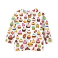 thumbnail image 4 of Xyxonk Cute Tops for Girls Fall 3/4 Sleeve Tops Cake Print Round Neck Shirts 2025 Flowy Athletic Blouses 14-15 Years, 4 of 4