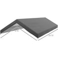 thumbnail image 6 of 10x20 Canopy Replacement Cover, Heavy Duty Carport Canopy, UV Resistant Car Tent Cover, Water Resistant Car Port Cover with Ball Bungee Cords, Dark Gray, Only Cover, 6 of 7