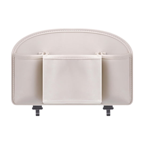 Organizador genérico para asiento trasero, bolsa colgante para el interior del coche, fácil instalación. Beige