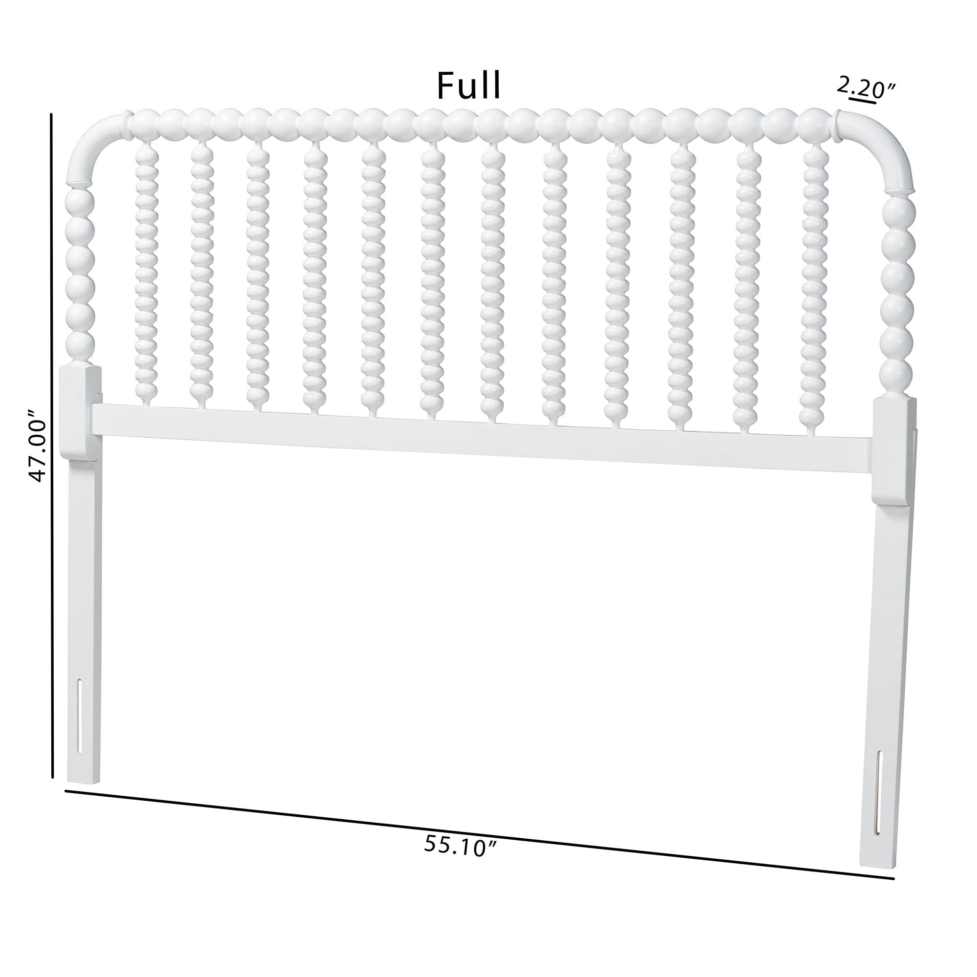 Baxton Studio Finley Traditional Headboard, Full, White