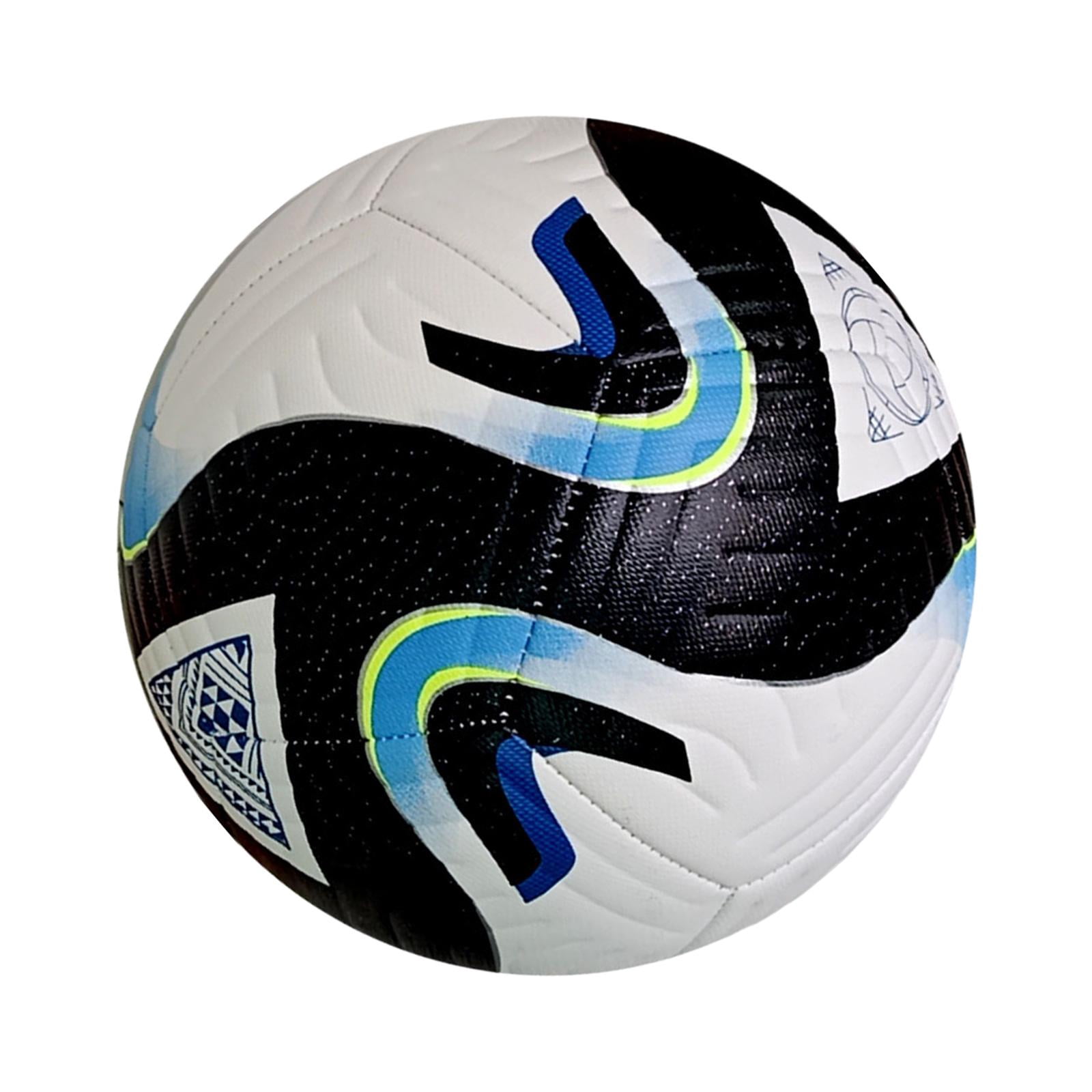 DimyFew Size 5 Soccer Ball, Football Training Ball, Hand Stitched and Durable PU Leather Black