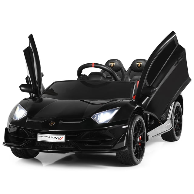 Costway 12V Kids Ride On Car Licensed Lamborghini SVJ RC w/ Trunk & Music Black