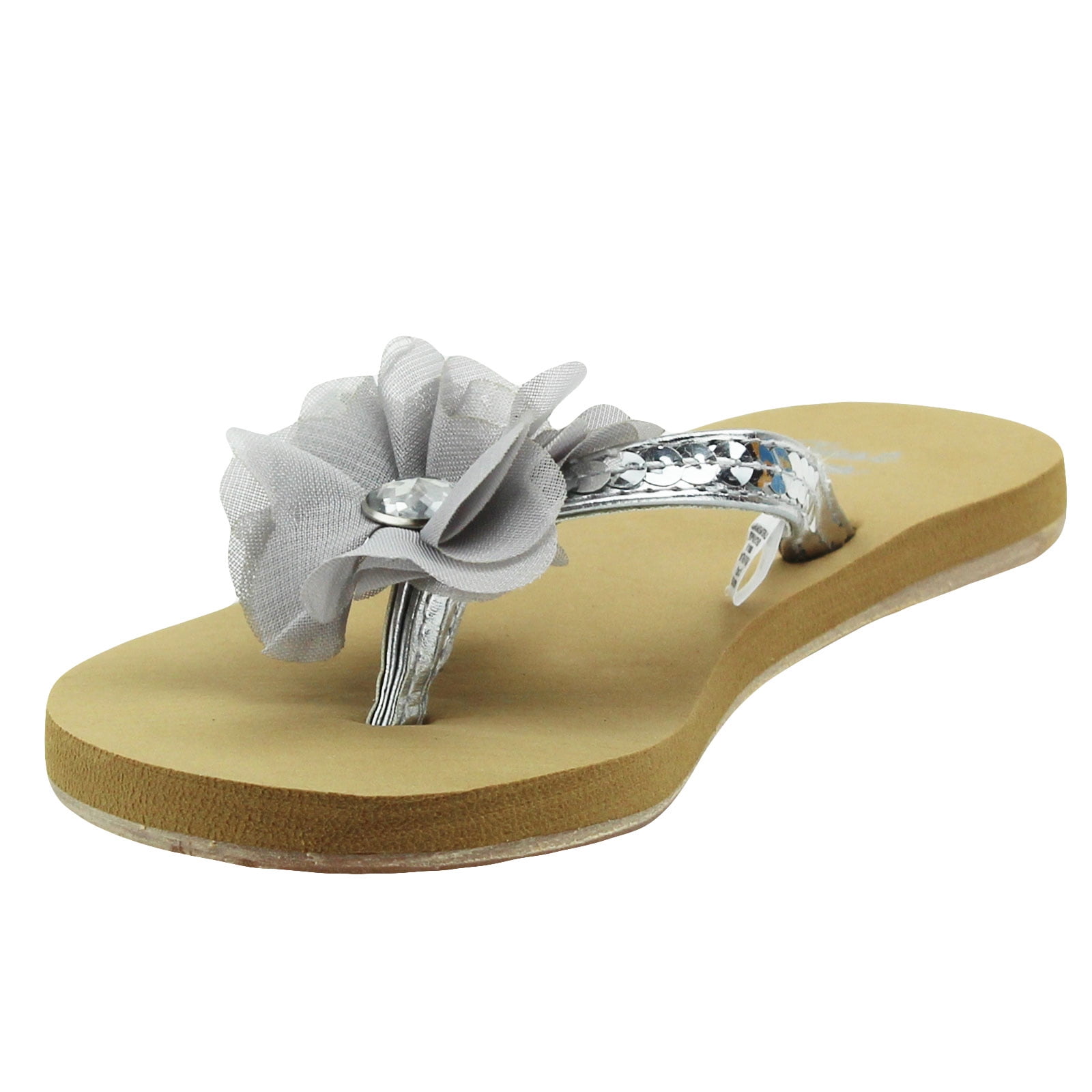 girls sparkly flip flops