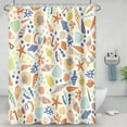 thumbnail image 4 of Ocean Beach Shower Curtain Colorful Coral Reef Starfish Shell Summer Kids Shower Curtain Bathroom Set Waterproof Bath Decoration Accessories Home Decor, 72x84 Inch, 4 of 6