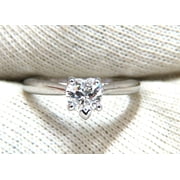 GIA Certified .55ct heart cut diamond solitaire ring platinum classic D/VS