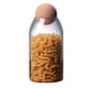 thumbnail image 1 of Recipiente hermético de vidrio de borosilicato transparente de 1200 ml para almacenar alimentos, especias y granos con corcho., 1 of 5