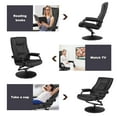 thumbnail image 6 of Giantex Swivel TV Chair w/Stool, Armchair w/Adjustable Backrest, Recliner w/Maximum Load Capacity, Massage Chair Made of Artificial Leather, Black, 6 of 8