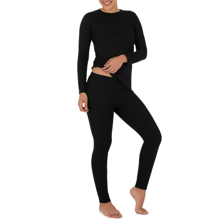 Fruit of the Loom Women's and Women's Plus Long Underwear Thermal Waffle  Top and Bottom Set 