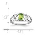 thumbnail image 2 of 925 Sterling Silver Polished Rhodium Plated Peridot Ring Size 7 2mm Wide Ring for Women - .56 cwt, 2 of 2