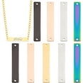 thumbnail image 1 of 10 colgantes de acero inoxidable con estampado de metal en blanco, 5 colores, rectangulares, para pulseras y manualidades., 1 of 6