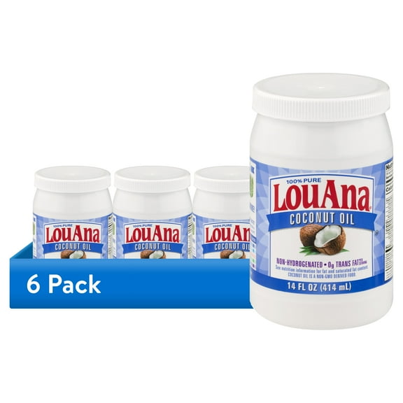(6 pack) LouAna 100% Pure Coconut Oil, 14 fl oz