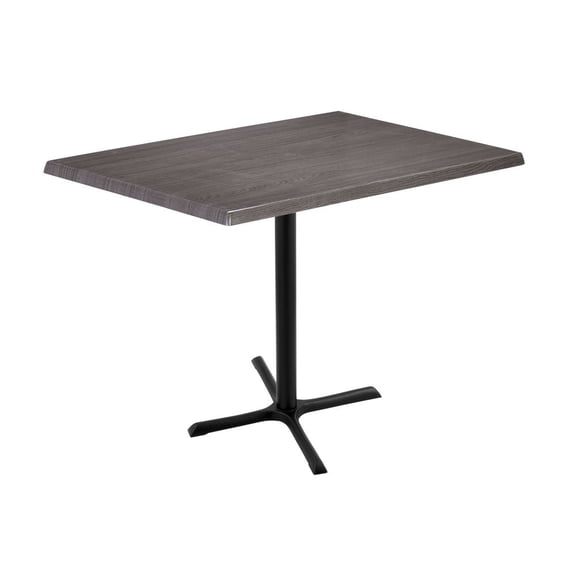 Holland 42" Black X-Style Base Rectangle Table in 48" Charcoal Top