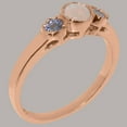 thumbnail image 2 of LBG British Made 18k Rose Gold Natural Opal & Tanzanite Womens Anniversary Ring - 33 size options - Size 7.75, 2 of 6