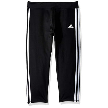 New Adidas Girls' Capri Legging Black/White SIze Medium (10/12 ...