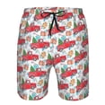 thumbnail image 3 of Fuzoiu Watercolor Red Truck And Fir Tree Print Men's Beach Shorts,Men's Swim Trunks,Quick Dry Board Shorts with Pockets,Men's Bathing Suits for Surfing, Running, and Casual Wear-XX-Large, 3 of 6