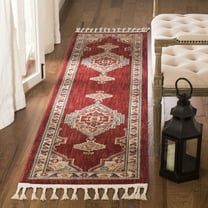 Safavieh Farmhouse Arline Southwestern Runner Rug, Creme/Red, 2'1" x 8'